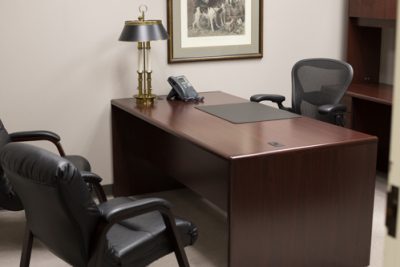 Depiction of personal office space.